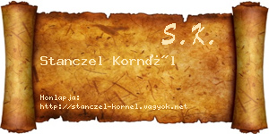 Stanczel Kornél névjegykártya